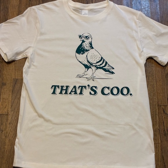 Other - NWT Clever ‘That's Coo’ Graphic Tee - Cream with Green Print